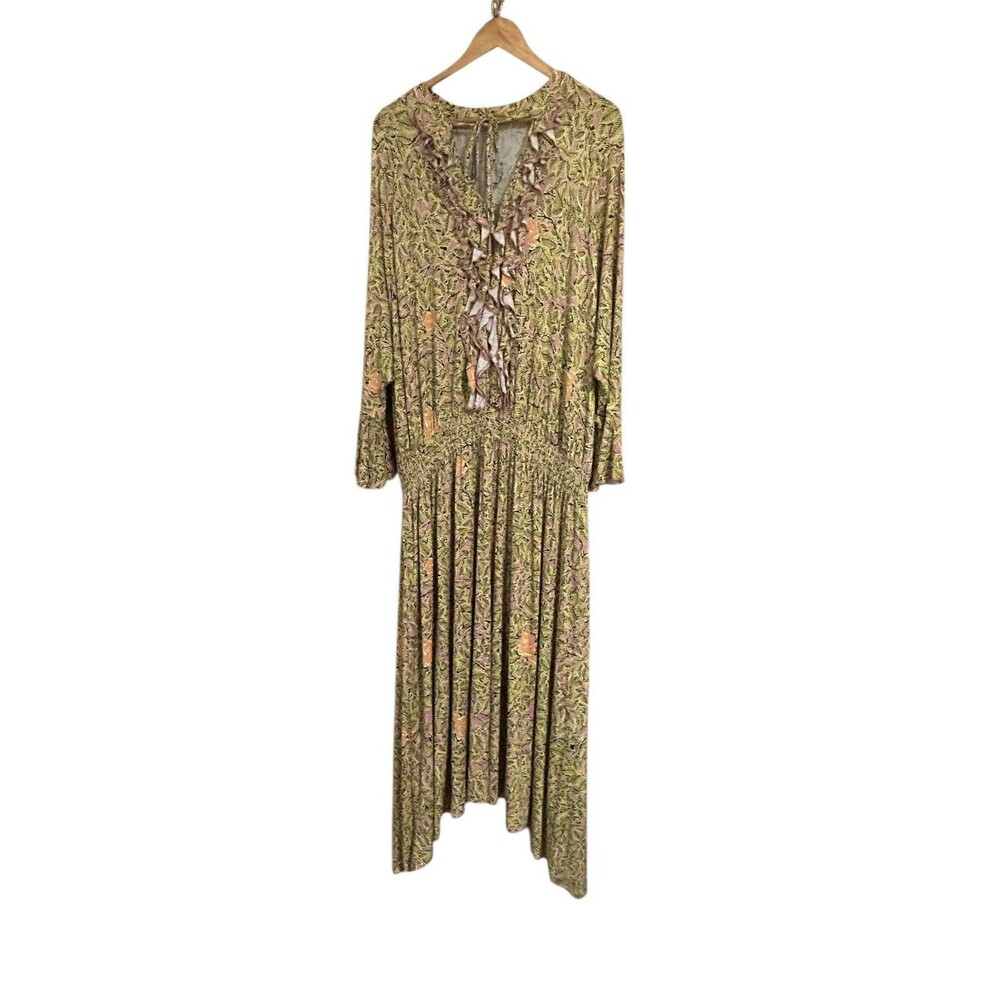 Melissa McCartney Maxi dress 3x Flared Sleeves Pastels Romantic Whimsical Boho